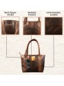 Madosh Genuine Leather Brown Tote Bag Messenger Bag Ladies Purse Crossbody Shoulder Satchel Handbag